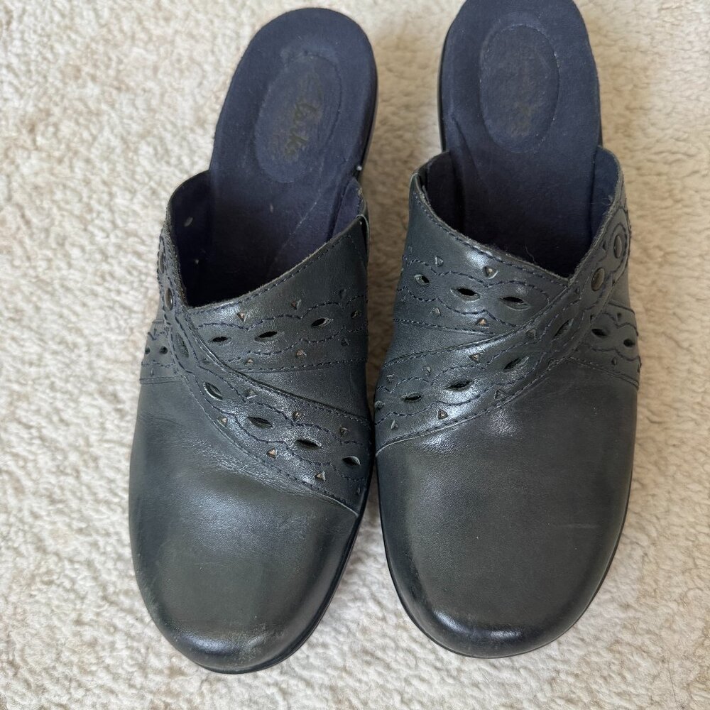 Clarks Women's Leather Mule Clogs Size 8,5